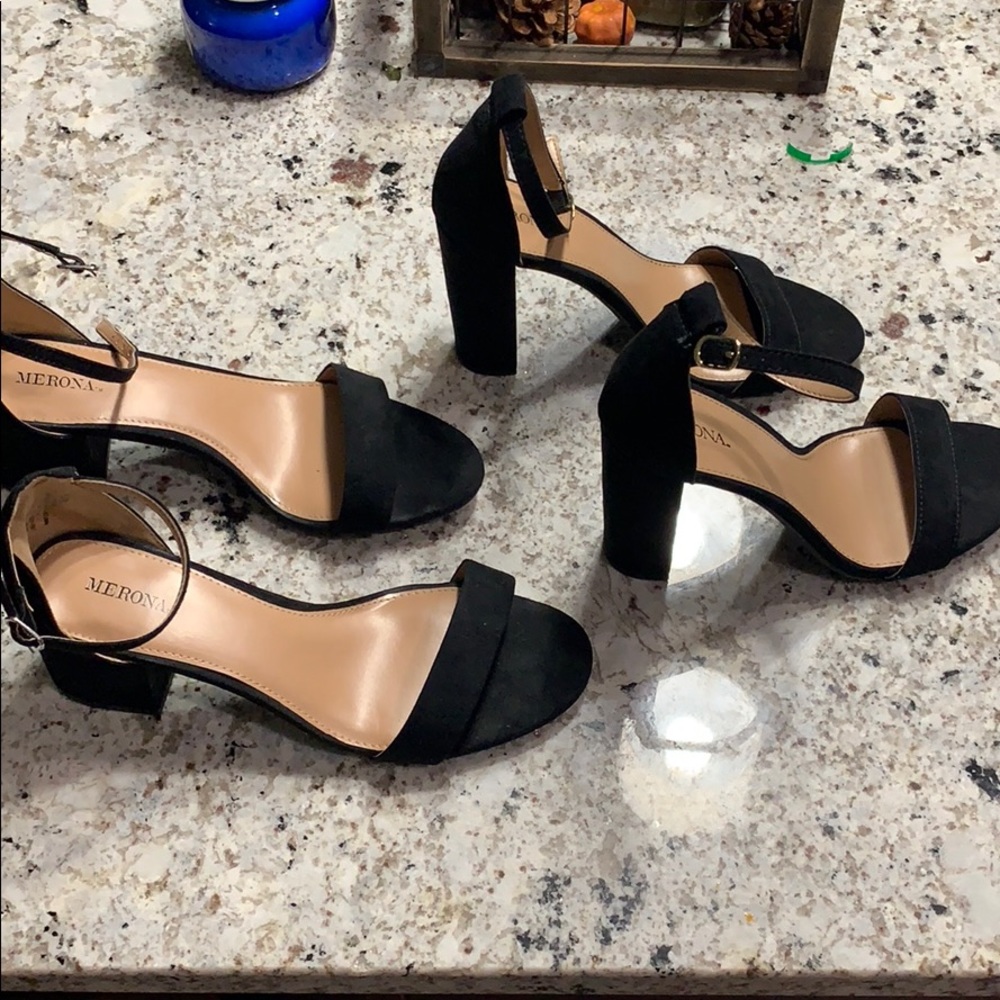 BUNDLE! Short and tall black strap Merona heels